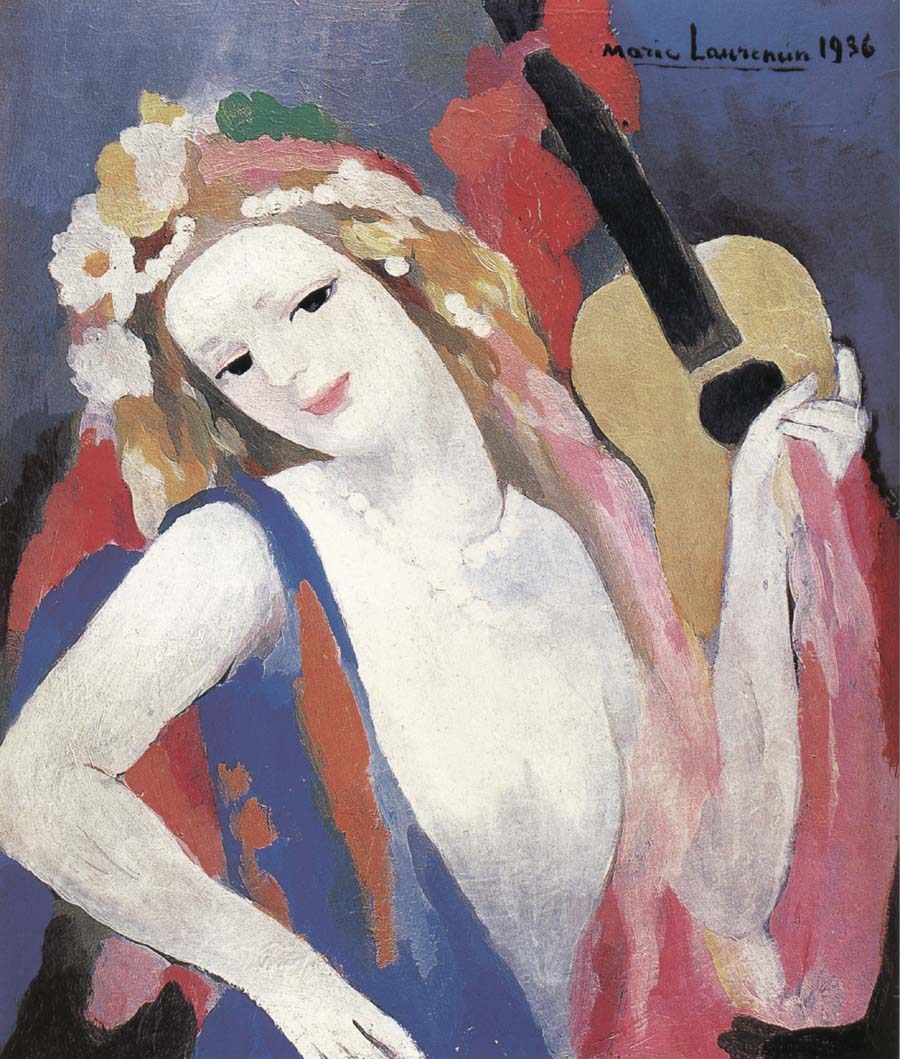 Portrait of gril holding the guitar